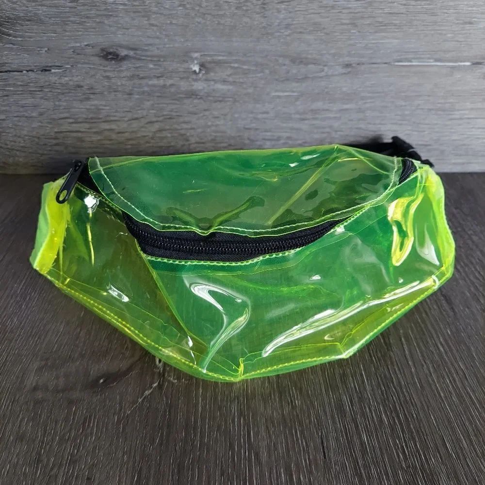 Neon Yellow Clear See Through Fanny Pack
